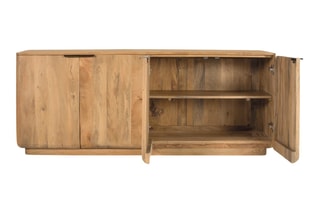 Buffet 4 portes en bois de manguier - 175 x 70 x 45 cm