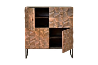 Buffet 3 portes - Naturel et noir