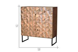 Buffet 3 portes - Naturel et noir