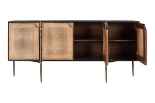 Buffet 4 portes en manguier - 185 x 40 x 87 cm