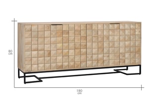 Buffet 4 portes en manguier - 80 x 180 x 40 cm