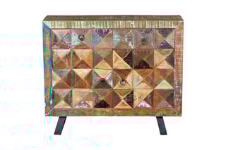 Buffet 2 portes - Naturel et noir