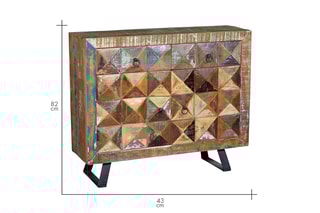 Buffet 2 portes - Naturel et noir