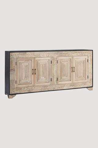 Buffet 4 portes en manguier massif - 195 x 95 x 41 cm 
