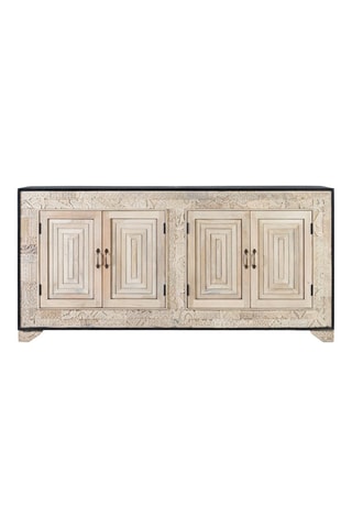 Buffet 4 portes en manguier massif - 195 x 95 x 41 cm 