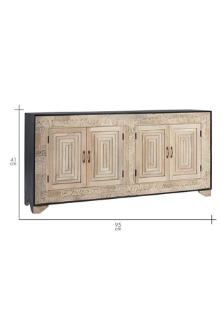 Buffet 4 portes en manguier massif - 195 x 95 x 41 cm 