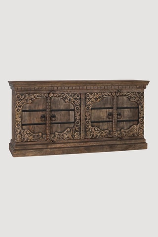 Buffet 4 portes en manguier massif - 180 x 45 x 92 cm