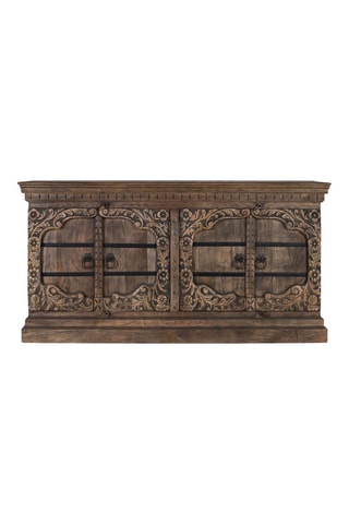 Buffet 4 portes en manguier massif - 180 x 45 x 92 cm