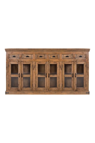 Buffet 6 portes en manguier - 225 x 120 x 45 cm