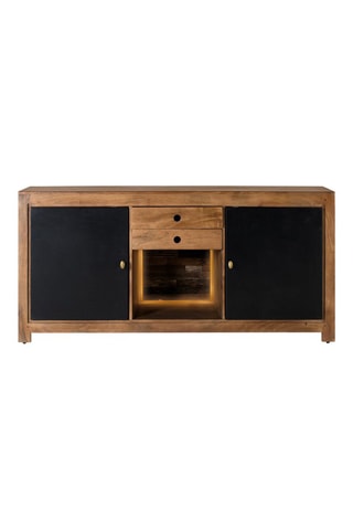 Buffet 2 portes - Naturel et noir