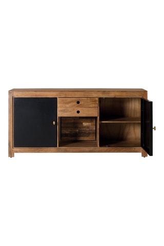 Buffet 2 portes - Naturel et noir