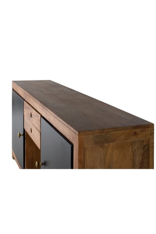 Buffet 2 portes - Naturel et noir