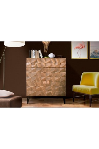 Buffet 2 portes - Naturel et noir