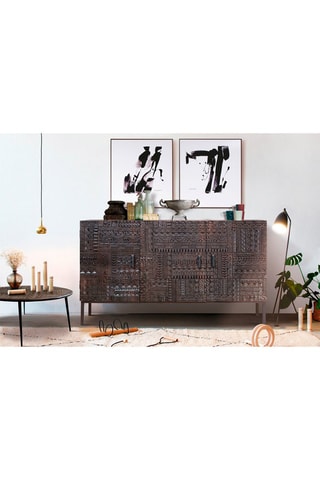 Buffet 3 portes - Naturel et noir