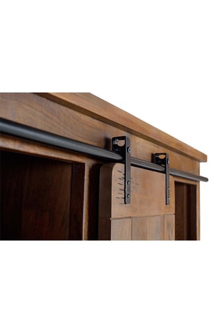 Buffet 1 porte - Naturel et noir