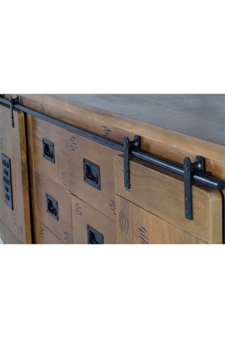 Buffet 2 portes - Naturel et noir