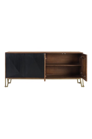Buffet 4 portes en manguier - 80 x 180 x 46 cm