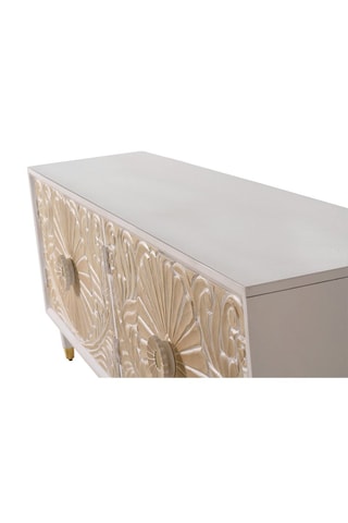 Buffet 4 portes - Naturel et blanc