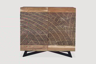 Buffet 2 portes - 
Naturel et noir