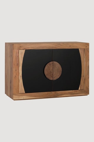Buffet 2 portes - Naturel et noir