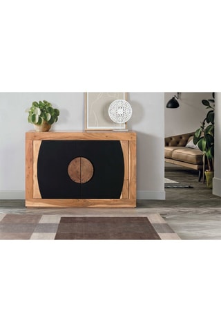 Buffet 2 portes - Naturel et noir