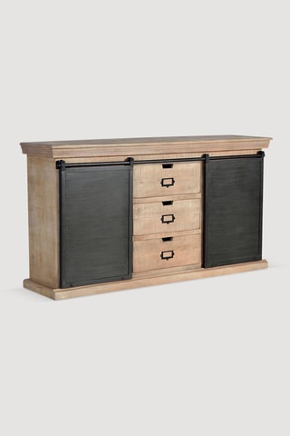 Buffet 2 portes - Naturel et noir