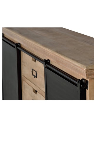 Buffet 2 portes - Naturel et noir