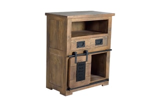 Buffet 1 porte - Naturel et noir