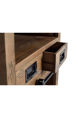 Buffet 1 porte - Naturel et noir