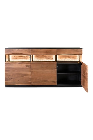 Buffet 3 portes - Naturel et noir