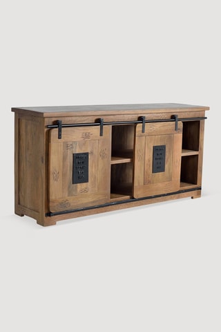 Buffet 2 portes - Naturel et noir