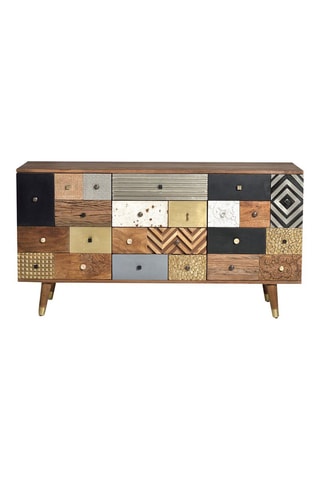 Buffet 2 portes - Naturel et noir