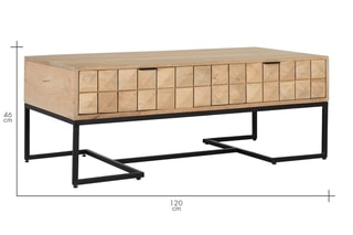 Table basse en manguier - 46 x 120 x 60 cm