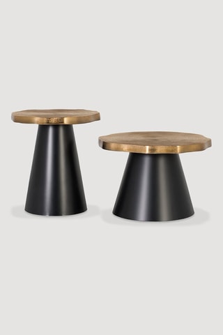 2 tables basses  -  Noir et cuivré
