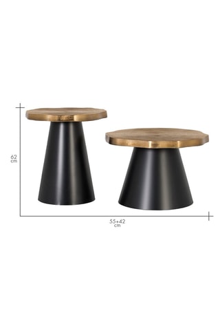 2 tables basses  -  Noir et cuivré