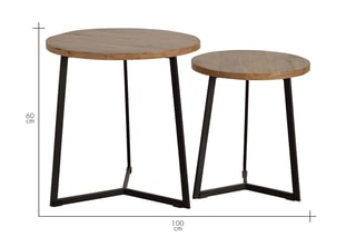 2 tables basses - Naturel et noir