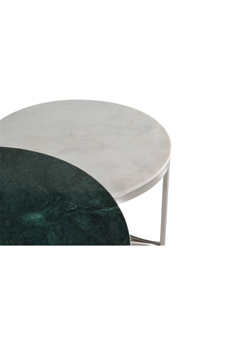 2 tables basses - Blanc et vert