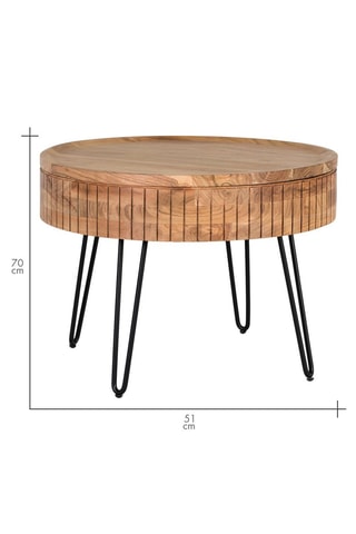 Table basse en manguier - 70 x 51 x 70 cm