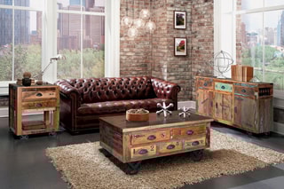 Table basse 2 abattants - Naturel