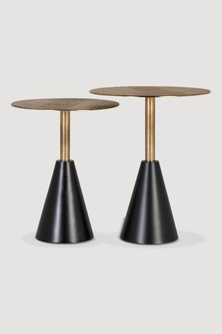 2 tables basses - Noir et bronze