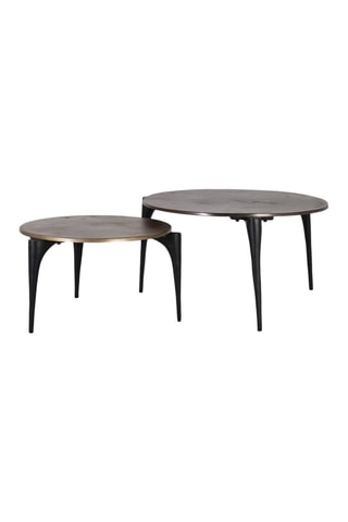 2 tables basses -  Doré et noir