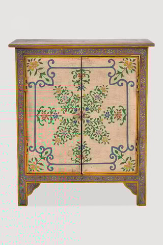 Meuble de rangement 2 portes - Marron et bleu