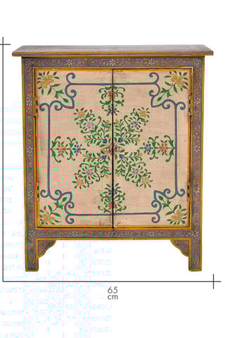 Meuble de rangement 2 portes - Marron et bleu