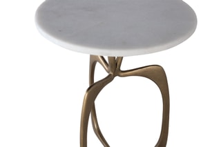 Table d'appoint Blanc et doré