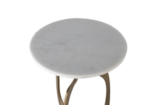 Table d'appoint Blanc et doré