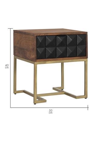 Table de chevet 1 tiroir en manguier - 45 x 50 x 47 cm