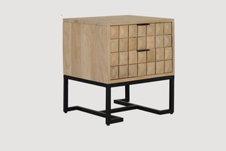 Table de chevet 2 tiroirs en manguier - 45 x 50 x 47 cm