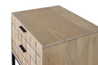 Table de chevet 2 tiroirs en manguier - 45 x 50 x 47 cm
