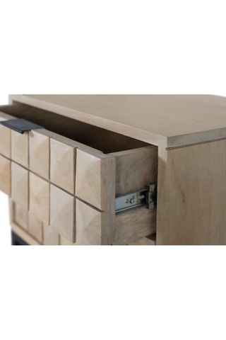 Table de chevet 2 tiroirs en manguier - 45 x 50 x 47 cm