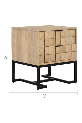 Table de chevet 2 tiroirs en manguier - 45 x 50 x 47 cm